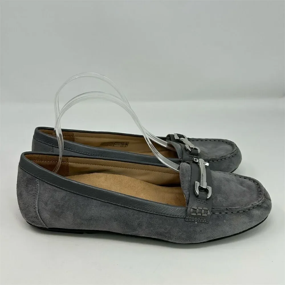 Vionic Women's Kenya Slip On Gray Loafers 9.5 Slip-On with Orthaheel Technology